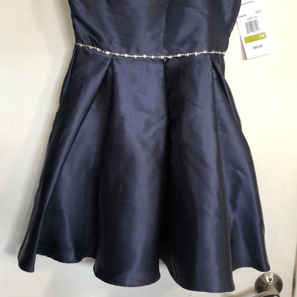 Rare Editions Big Girls Asymmetrical-Neckline Fit-And-Flare Dress, NWT Size 14 - Picture 11 of 12